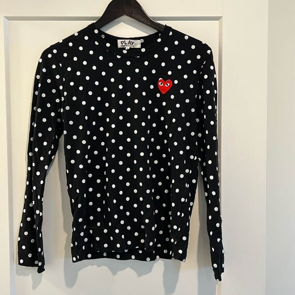 Comme des Garçons Play Polka Dot Printed Long-Sleeved T-Shirt, Unisex. Sz Med